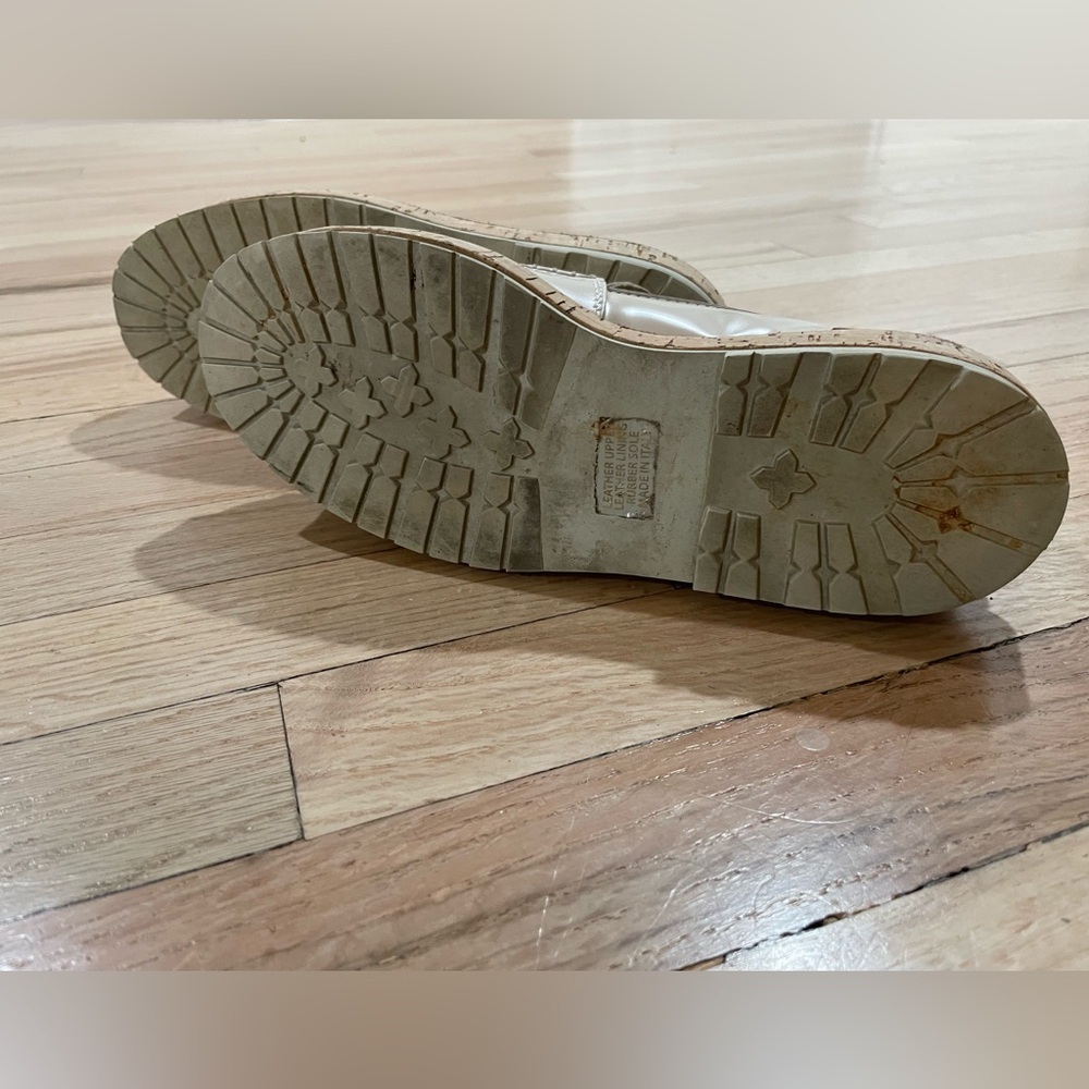 AGL Woman’s Platform Spring/Summer Slip On Cream Leather Loafers Sz 9 - Picture 4 of 4